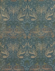 「孔雀とドラゴン」というパネル 作： William Morris